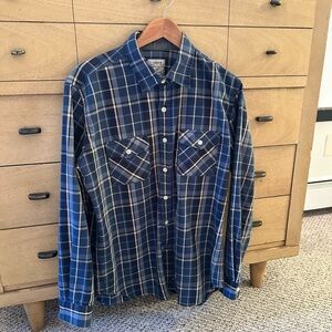 J.Crew Navy Plaid Workshirt (Large)